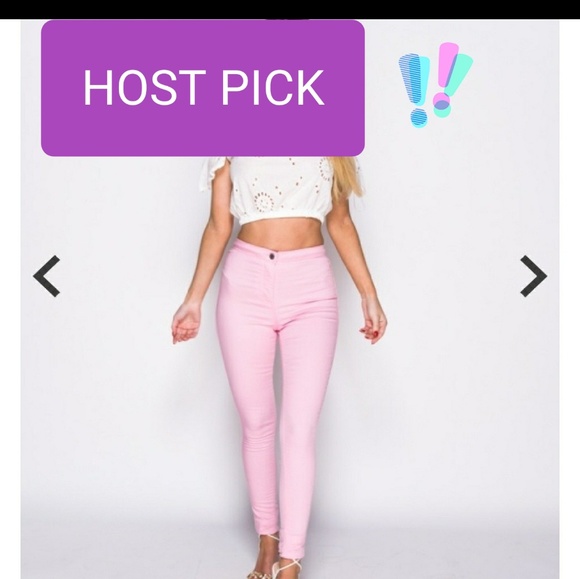 sz.6 left!! NWT high waisted pink jeggings!!! - Picture 2 of 4